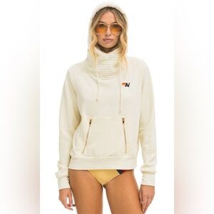 AVIATOR NATION NINJA PULLOVER HOODIE - VINTAGE WHITE